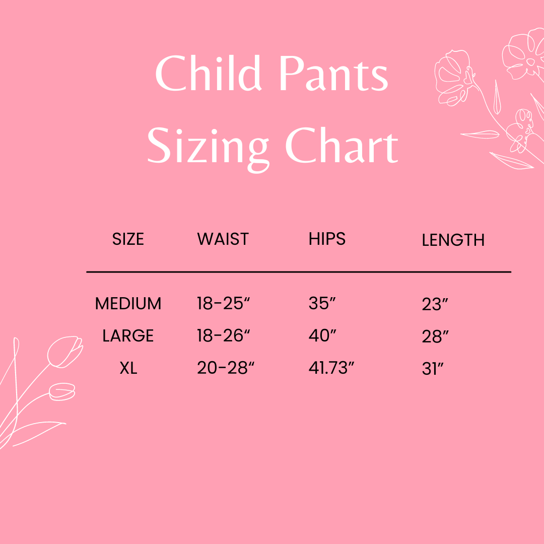 Child Yoga Pants Sizes