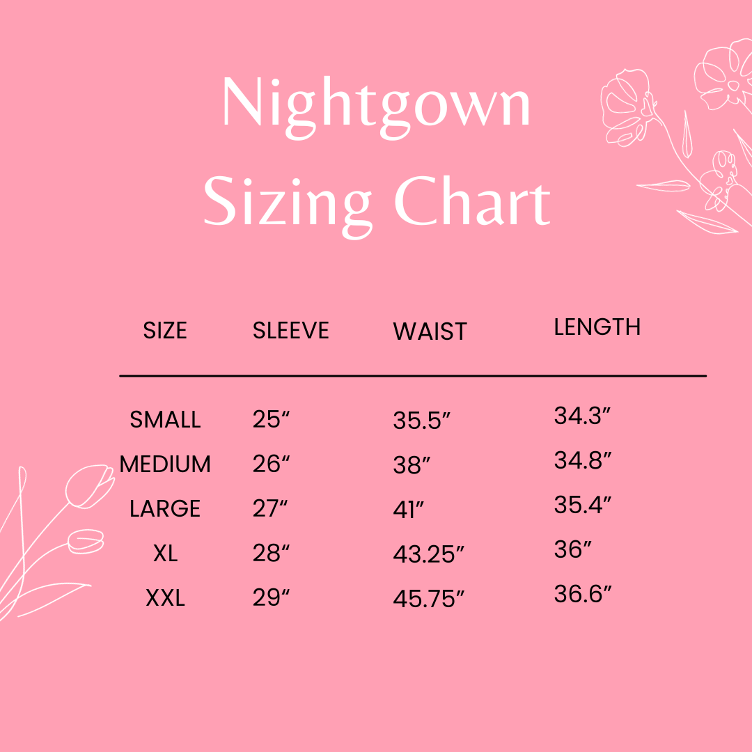 Mom Nightgown Sizing Chart